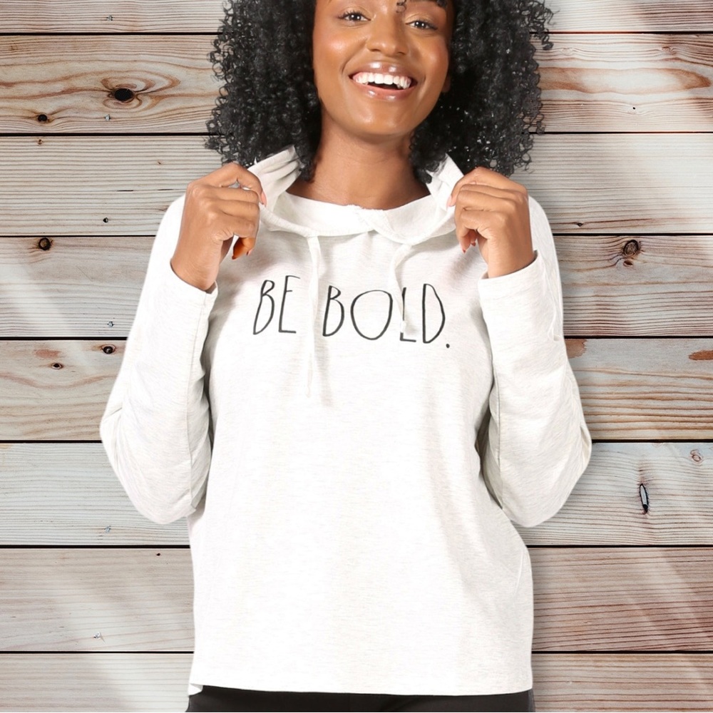 LIKE NEW! RAE DUNN Women's "BE BOLD" Slim Fit Pullover Fashion Hoodie